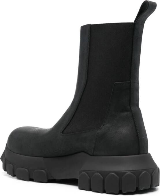 Rick Owens Beatle Bozo Tractor leather boots Black