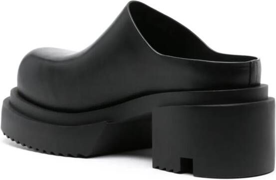 Rick Owens Bogun chunky leather slippers Black