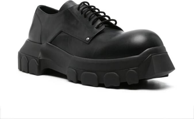 Rick Owens Bozo Tractor leather Derby shoes Black