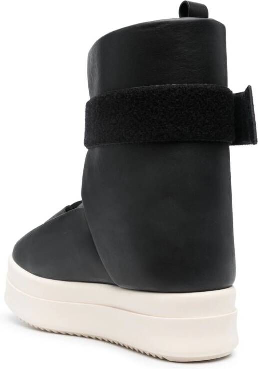 Rick Owens buckled leather ankle boots Black