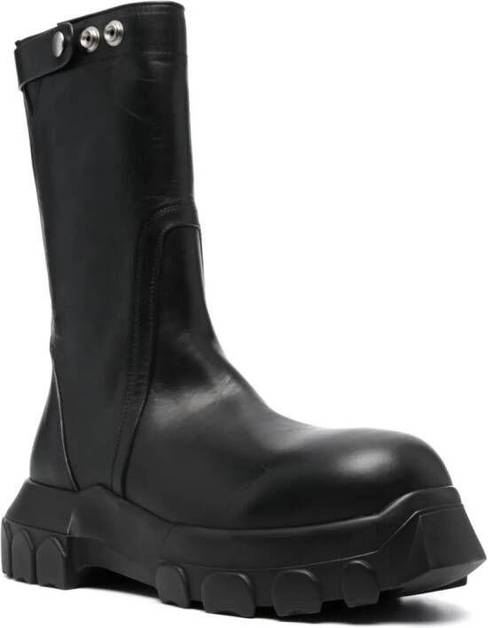 Rick Owens calf-length leather boots Black