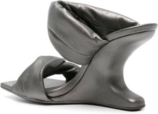 Rick Owens Cantilever 110mm metallic mules Silver