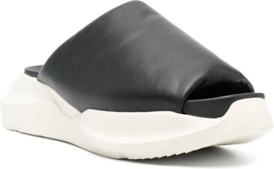 Rick Owens chunky sole slip-on leather sandals Black