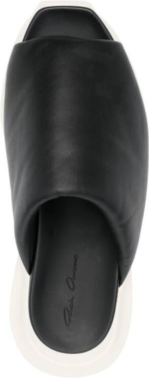 Rick Owens chunky sole slip-on leather sandals Black