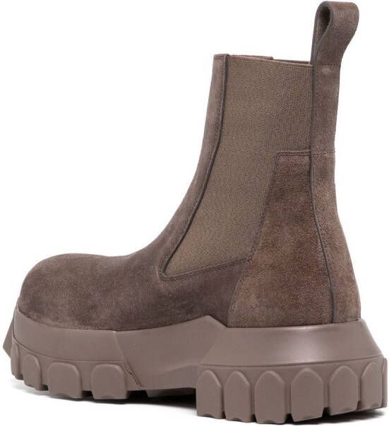Rick Owens chunky suede ankle boots Brown