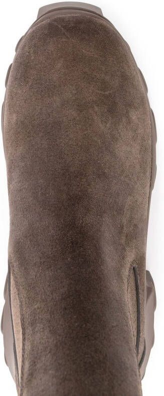 Rick Owens chunky suede ankle boots Brown