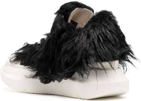 Rick Owens DRKSHDW Abstract Low faux-fur sneakers Black