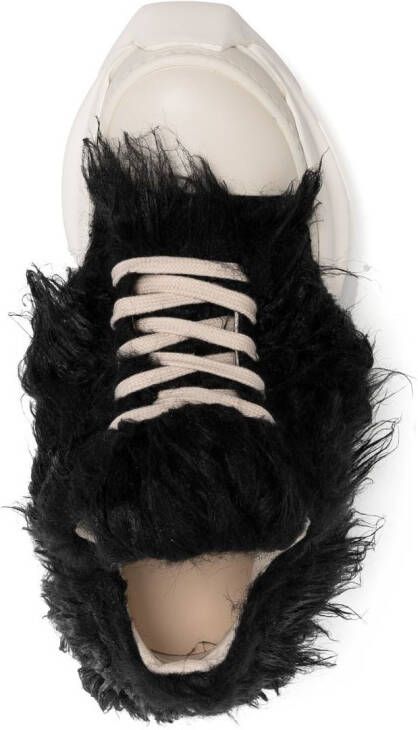 Rick Owens DRKSHDW Abstract Low faux-fur sneakers Black