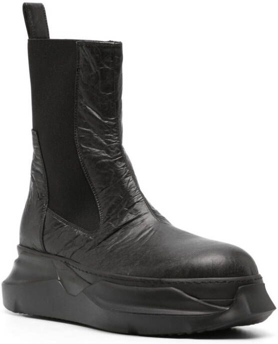 Rick Owens DRKSHDW Beatle Abstract crinkled-leather boots Black
