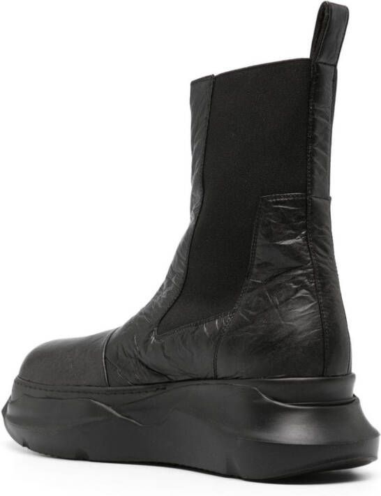 Rick Owens DRKSHDW Beatle Abstract crinkled-leather boots Black