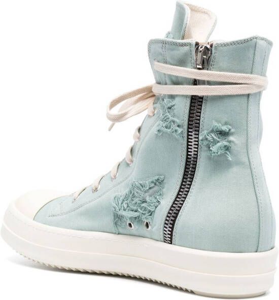 Rick Owens DRKSHDW Broken high-top sneakers Blue