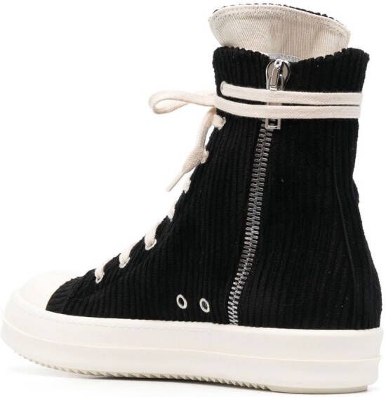 Rick Owens DRKSHDW corduroy high-top sneakers Black