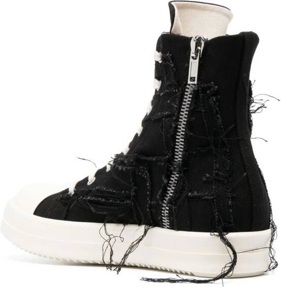 Rick Owens DRKSHDW distressed-effect lace-up high-top sneakers Black