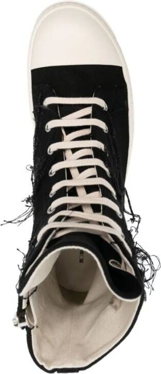 Rick Owens DRKSHDW distressed-effect lace-up high-top sneakers Black