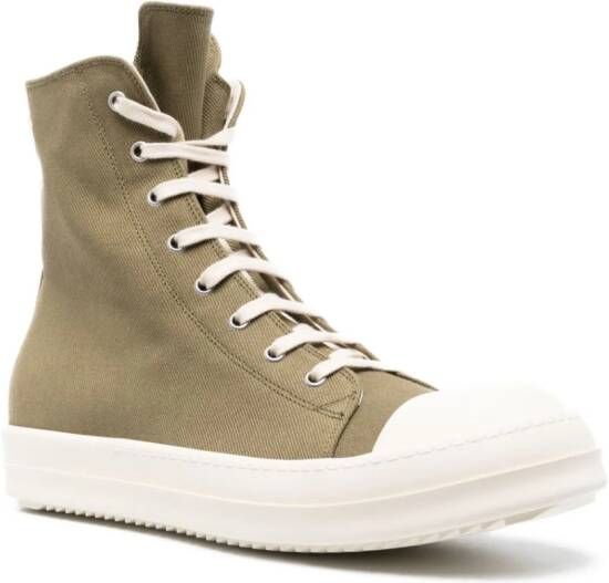 Rick Owens DRKSHDW eyelet-detail canvas high-top sneakers Green