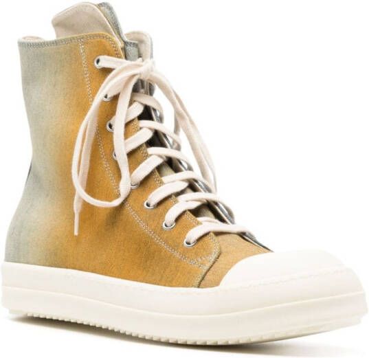 Rick Owens DRKSHDW gradient-effect denim sneakers Yellow