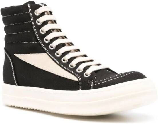 Rick Owens DRKSHDW High Vintage cotton sneakers Black