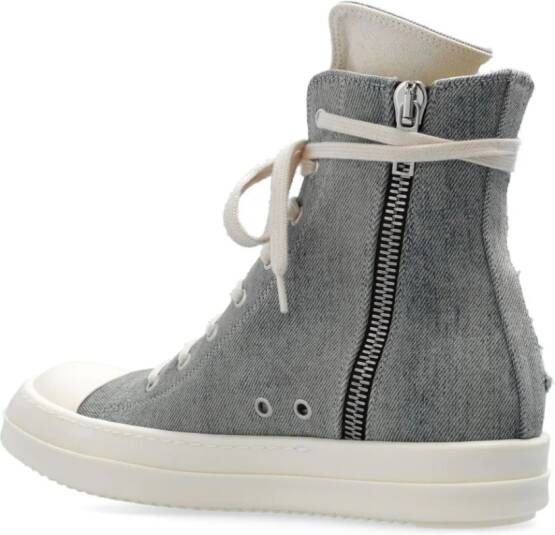 Rick Owens DRKSHDW ripped-detail lace-up sneakers Blue