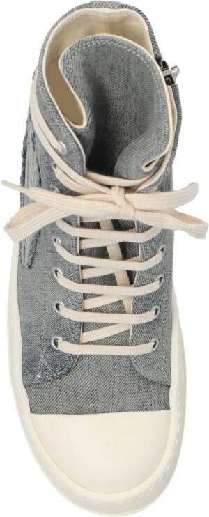 Rick Owens DRKSHDW ripped-detail lace-up sneakers Blue