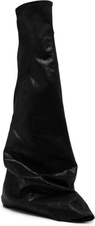 Rick Owens DRKSHDW slouchy layered knee-high boots Black