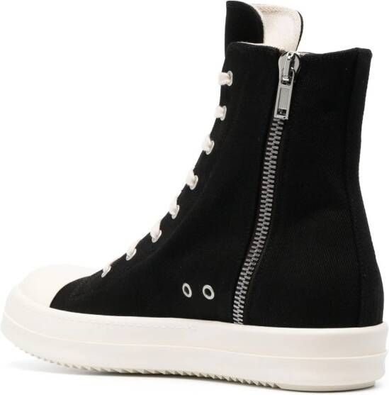 Rick Owens DRKSHDW stitched-pentagram lace-up high-top sneakers Black