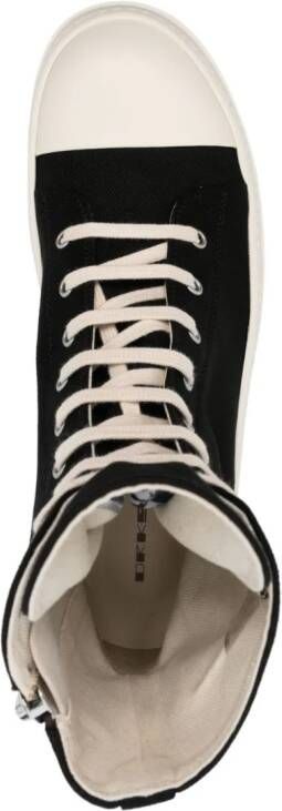 Rick Owens DRKSHDW stitched-pentagram lace-up high-top sneakers Black