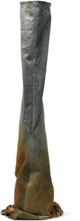 Rick Owens DRKSHDW two-tone denim boots Neutrals