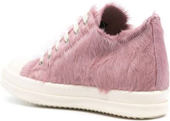 Rick Owens fur-texture sneakers Pink