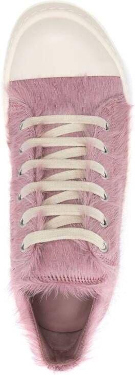 Rick Owens fur-texture sneakers Pink