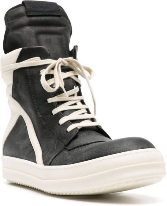 Rick Owens Geobasket high-top leather sneakers Black
