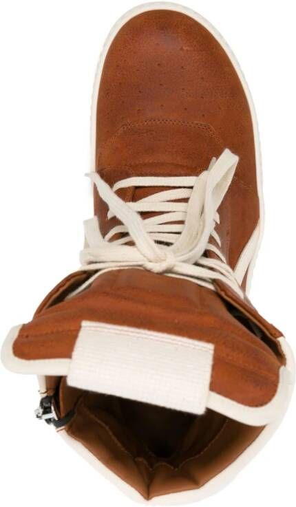 Rick Owens Geobasket high-top leather sneakers Orange