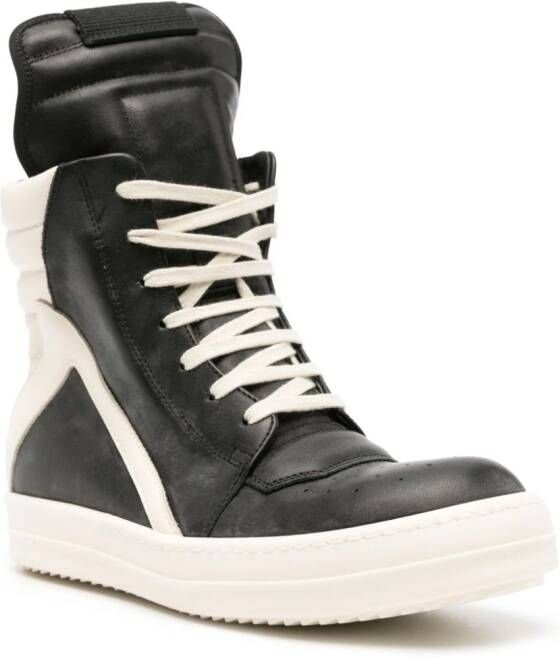 Rick Owens Geobasket leather high-top sneakers Black