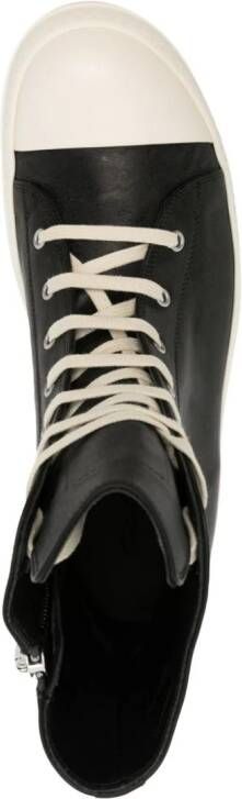 Rick Owens high-top leather sneakers Black