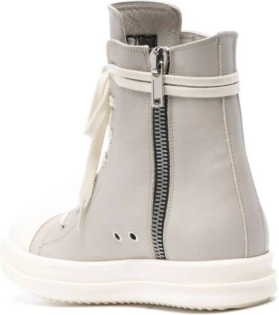 Rick Owens high-top leather sneakers Grey