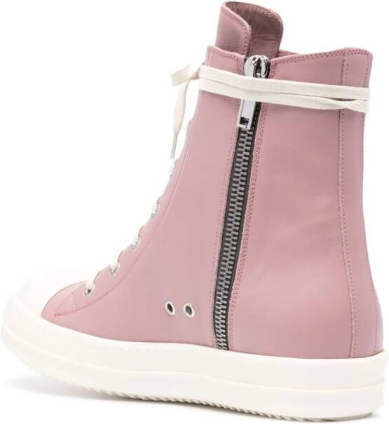 Rick Owens high-top leather sneakers Pink