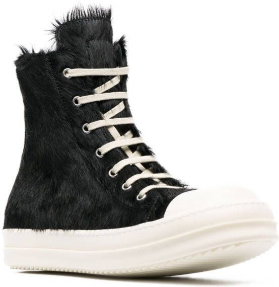 Rick Owens high-top shearling sneakers Black