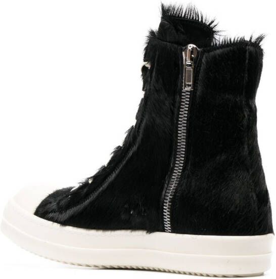 Rick Owens high-top shearling sneakers Black