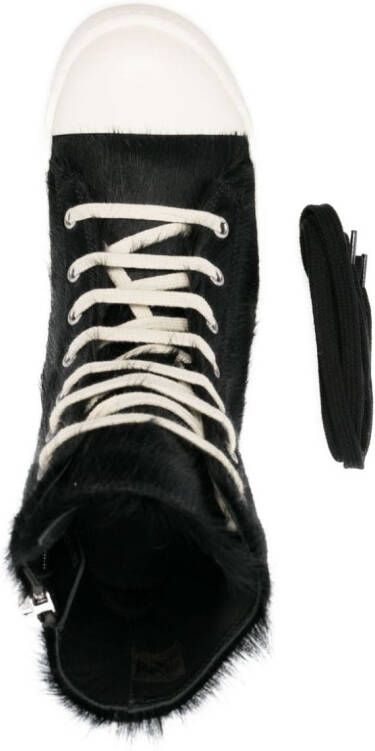 Rick Owens high-top shearling sneakers Black