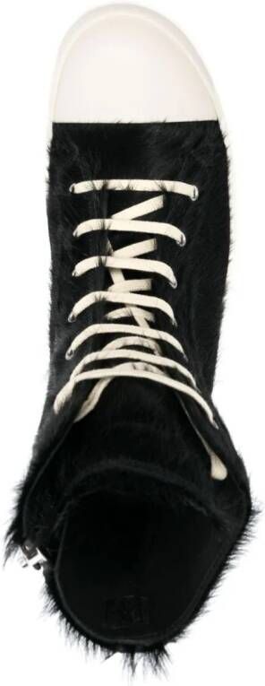 Rick Owens high-top shearling sneakers Black