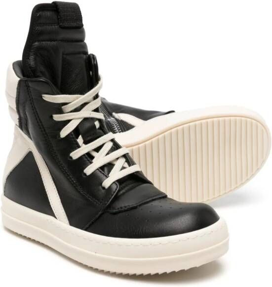Rick Owens Kids Geobasket leather sneakers Black