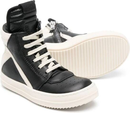 Rick Owens Kids Geobaskets leather sneakers Black