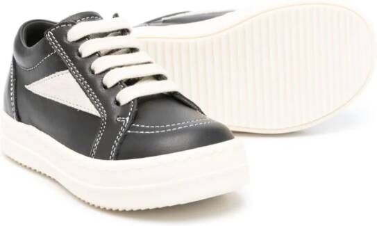 Rick Owens Kids panelled-design leather sneakers Black