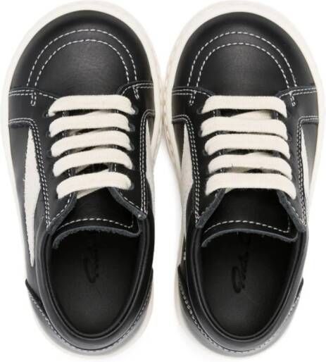 Rick Owens Kids panelled-design leather sneakers Black