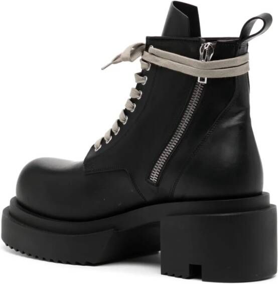Rick Owens lace-up leather boots Black