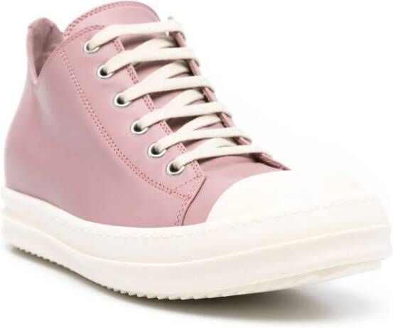 Rick Owens lace-up leather sneakers Pink