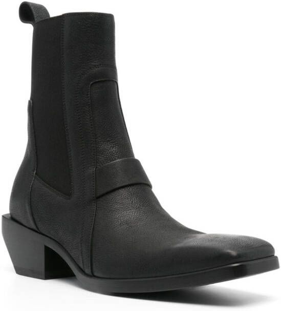 Rick Owens leather ankle-boots Black
