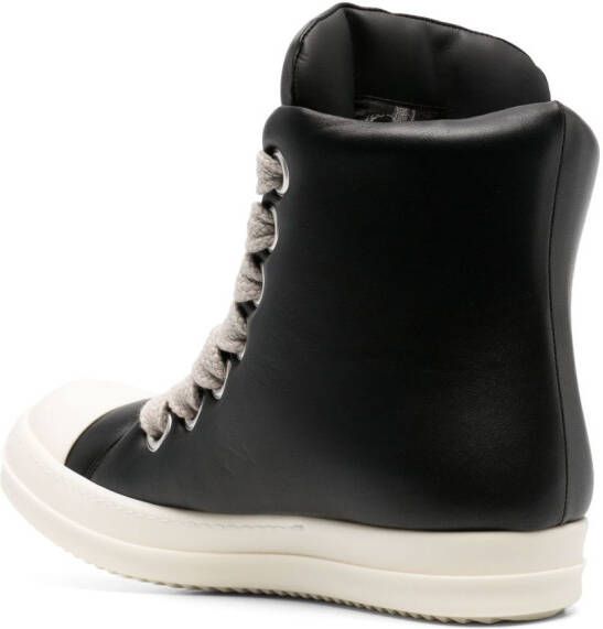 Rick Owens leather high-top sneakers Black