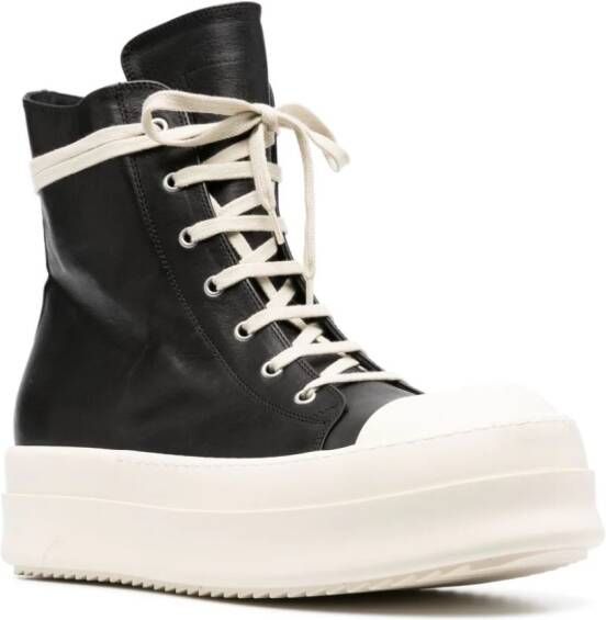 Rick Owens leather high-top sneakers Black