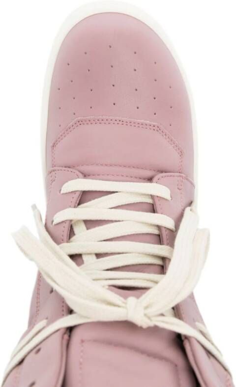 Rick Owens Lido Geobasket leather sneakers Pink