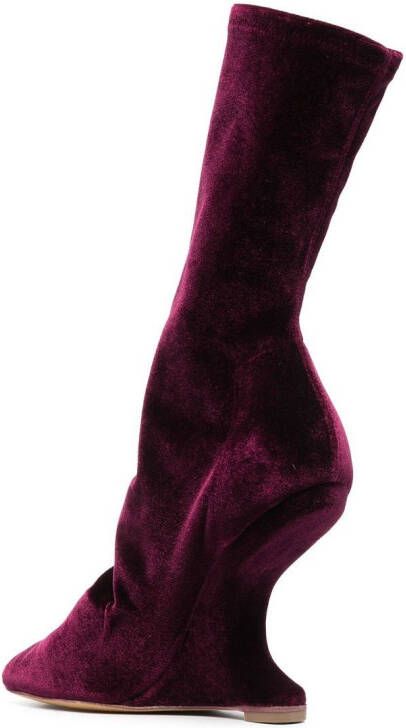 Rick Owens Lilies 120mm sculpted-heel calf-length boots Red